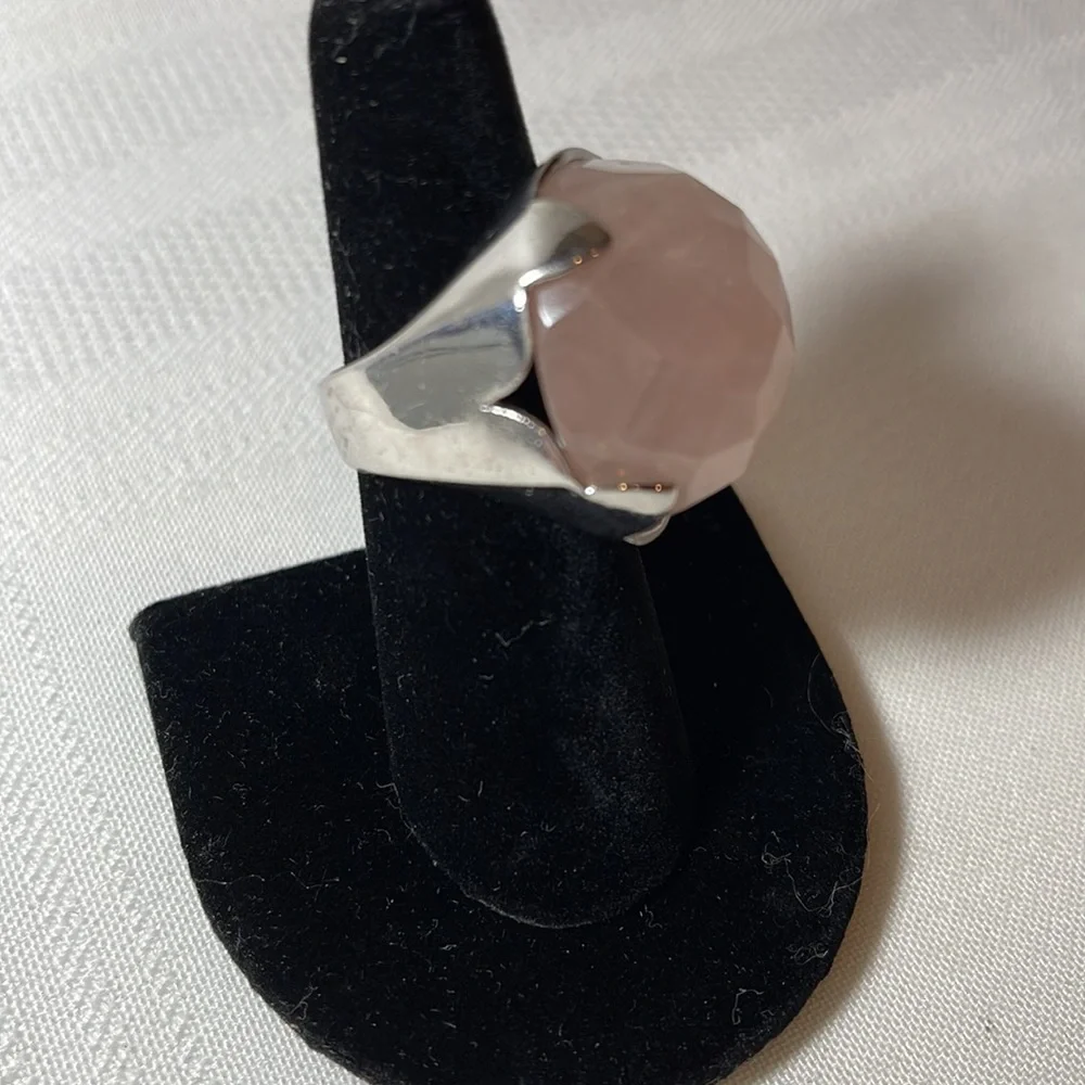 Faceted Rose Quartz Ring - Picture 1 of 10